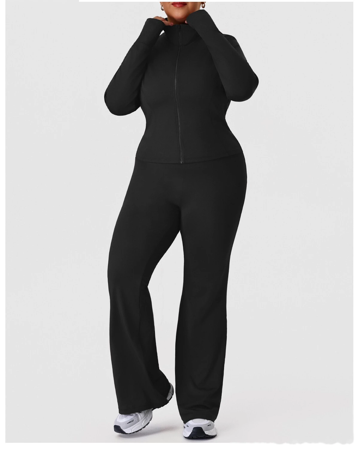 Custom US/EU Plus Size Yoga Coat | Winter Warm Sports Top, Outdoor Running Fitness Jacket detail