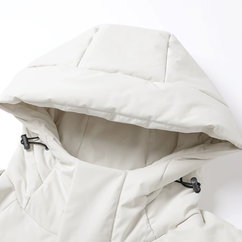 Customized winter men and women windproof and warm long cotton-padded jacket down coat. detail