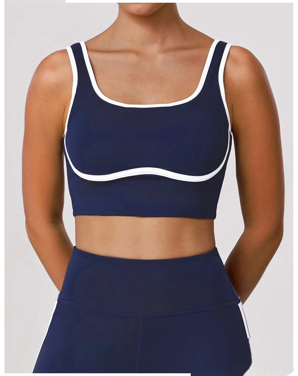 Custom Shockproof Yoga Bra - Color Block Cutout Breathable Push-Up Open Back Fitness Bra detail