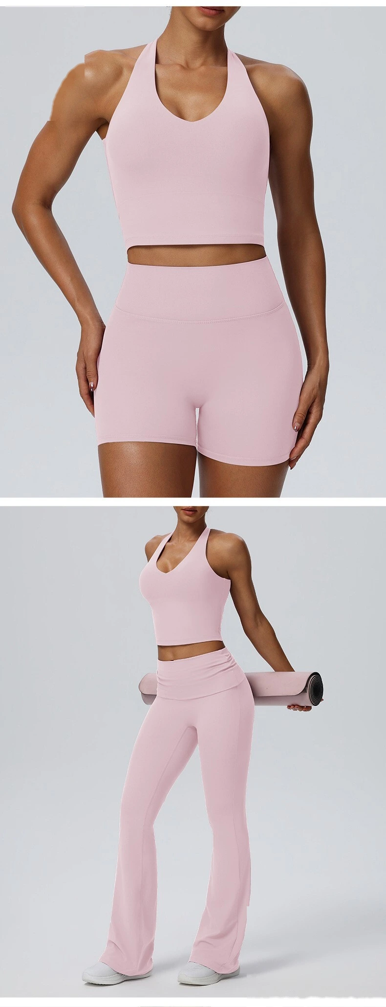 Women's European American Halter Beauty Back Yoga Tank Top, Breathable High Elastic Sports Fitness Vest detail
