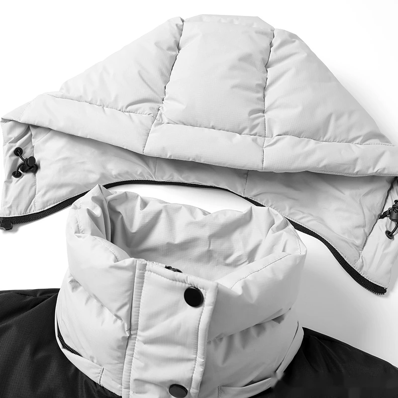 Customize winter men's and women's windproof warm contrast fashion cotton-padded coat. detail