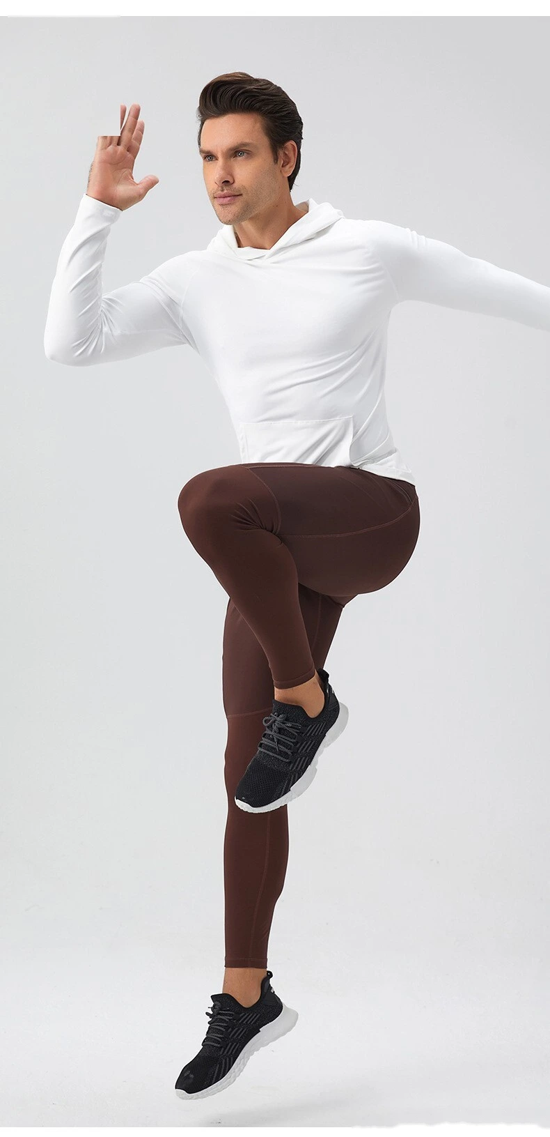 Customizable Men's Nylon Sport Pants | Quick-Dry Breathable, Zipper Pockets, Tight Calf for Fitness detail
