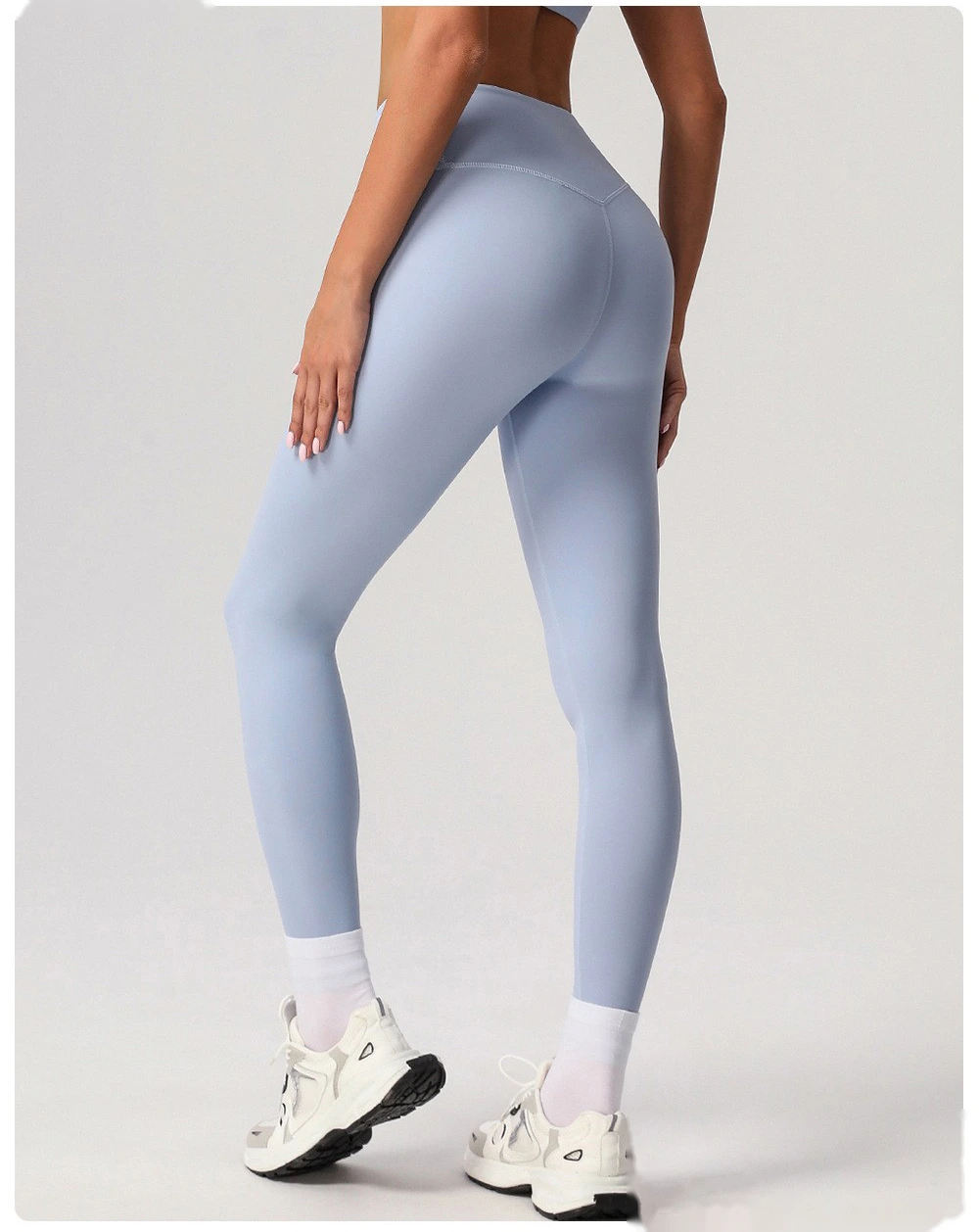 Quick-drying yoga pants, high waist and hips, tight-fitting exercise pants, running fitness pants detail