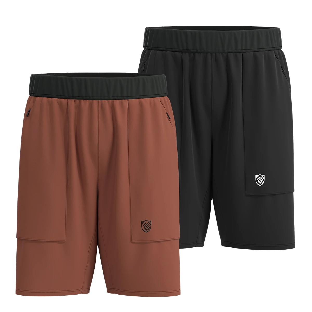 Men running shorts workout gym quick dry pants with zip pocket detail
