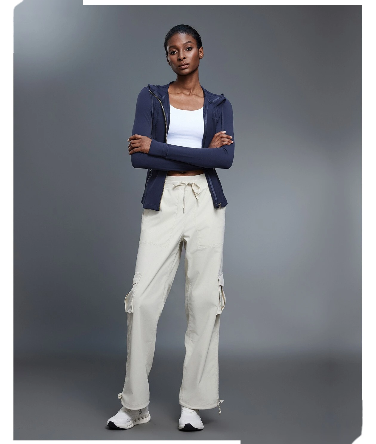Custom Women's Yoga Jacket, Slim-Fit Hooded Cardigan, Long Sleeve Running & Fitness Outerwear detail