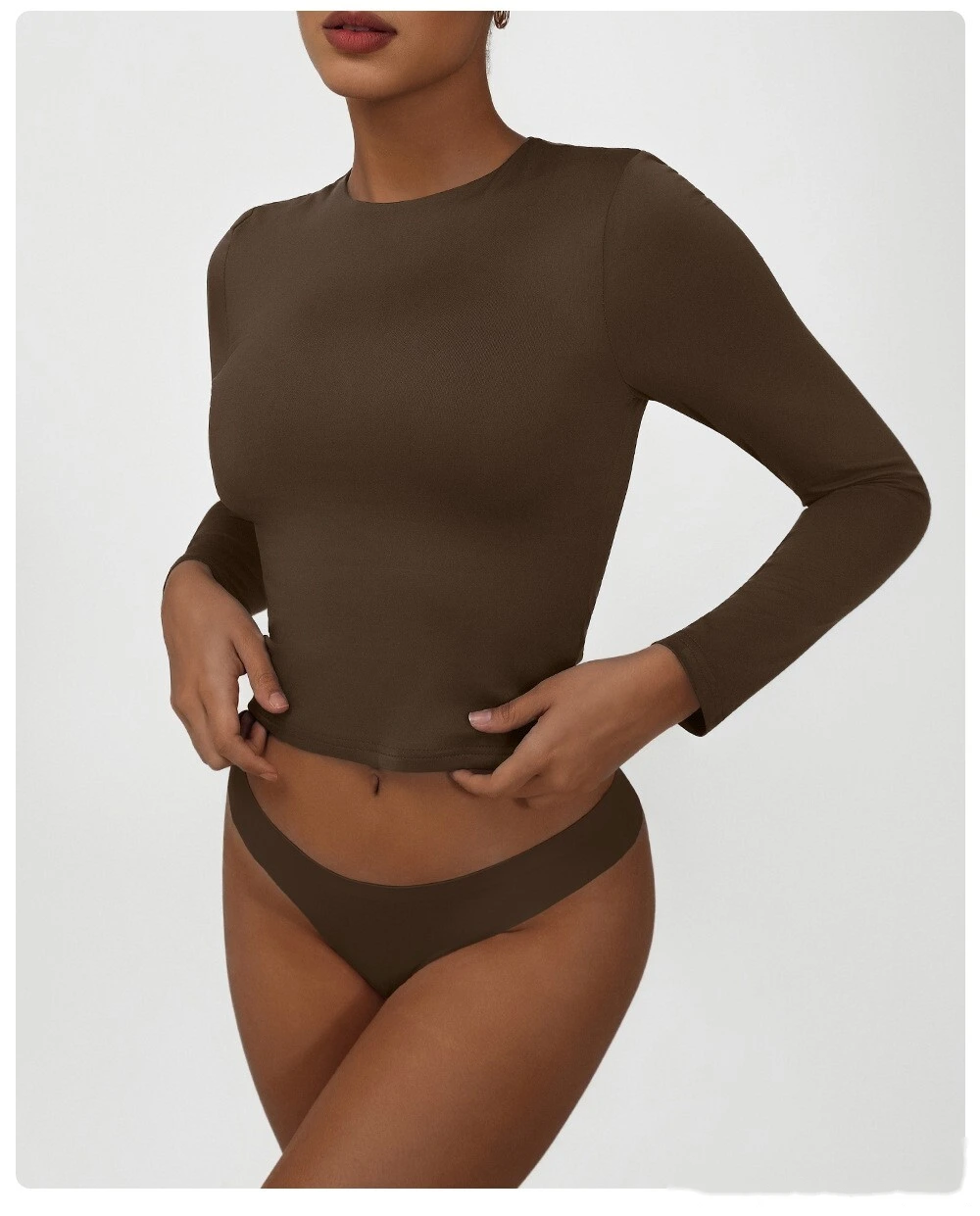 Customized skims new high-elastic dance training sports fitness clothes tight yoga long-sleeved T-shirt detail