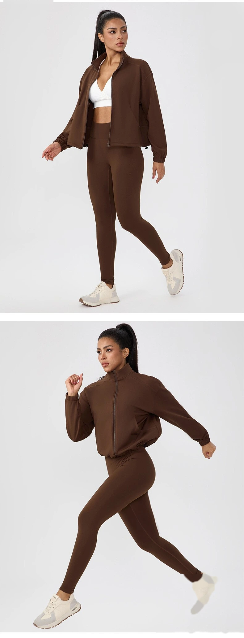 Customizable Women's Warm Yoga Pants | European Style, Peach Hip Lifting, Fleece-Lined for Running & Fitness detail