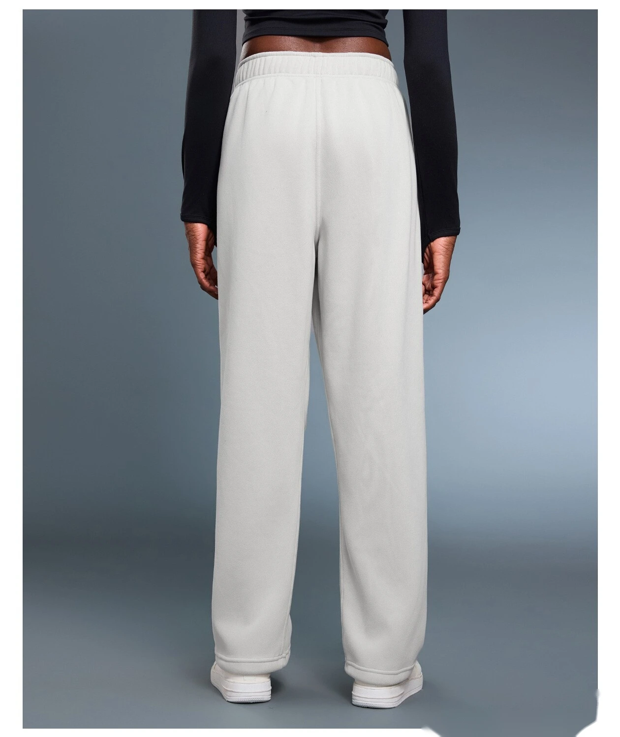 Customized velvet warm casual pants loose sports pants in autumn and winter ladies drawstring leg pants - allni detail