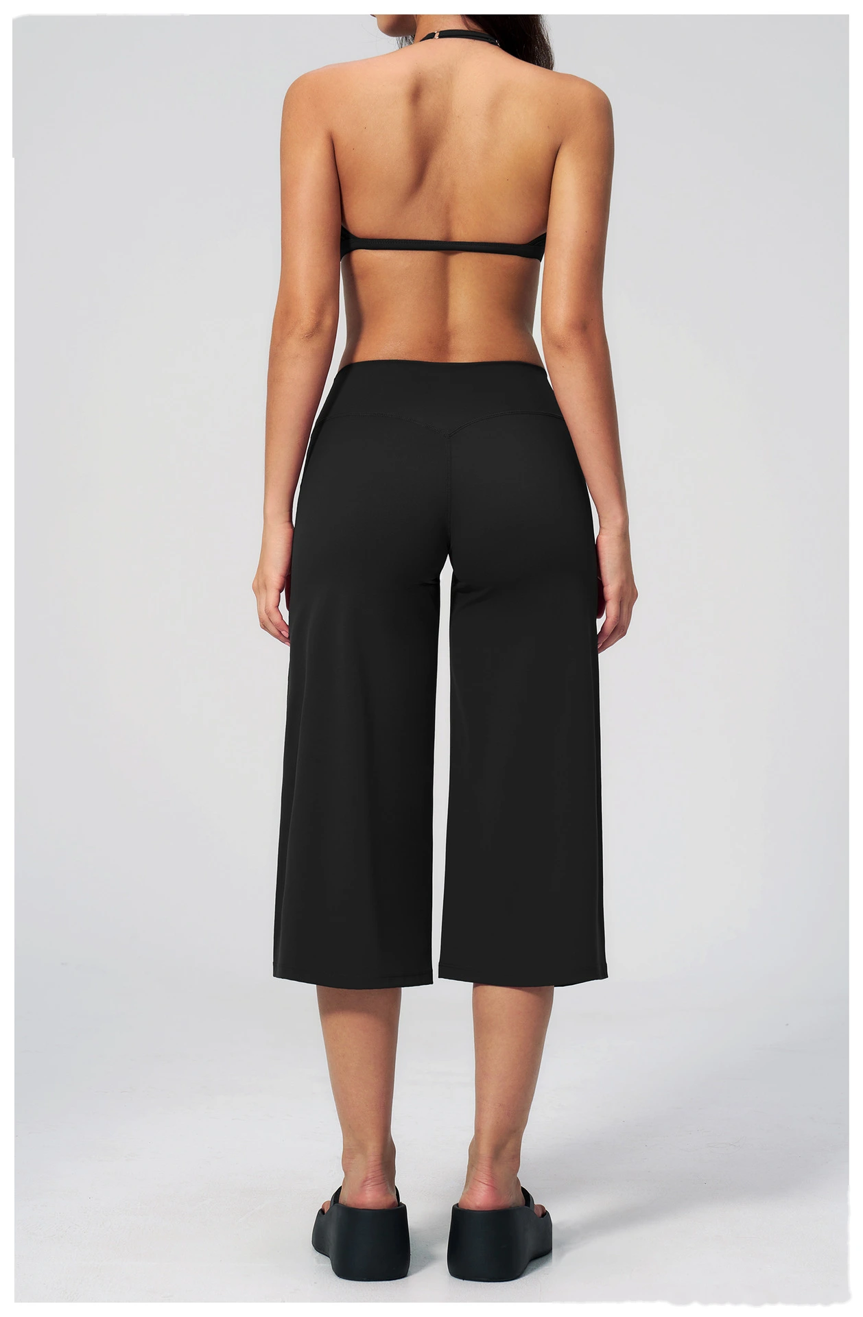Beauty Back Shockproof Sports Bra Yoga Set, High Waist Wide Leg Seven Points Pants Fitness Suit detail