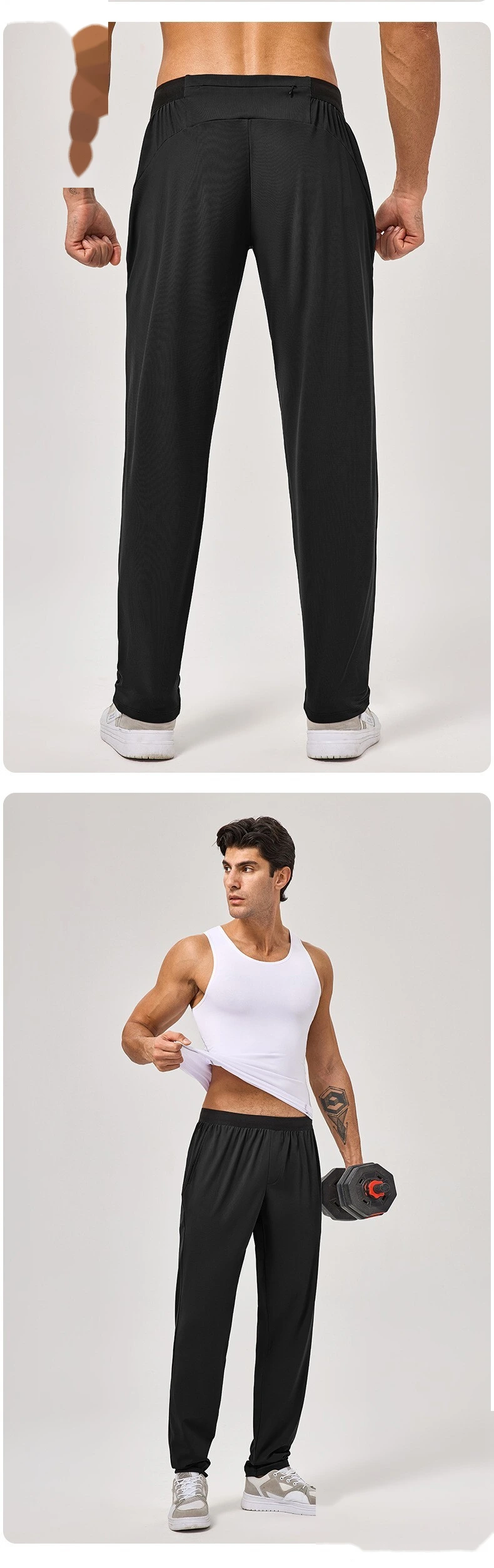 Custom Men's Sports Pants, Loose Straight High Elastic Quick-Dry Fitness & Running Trousers detail