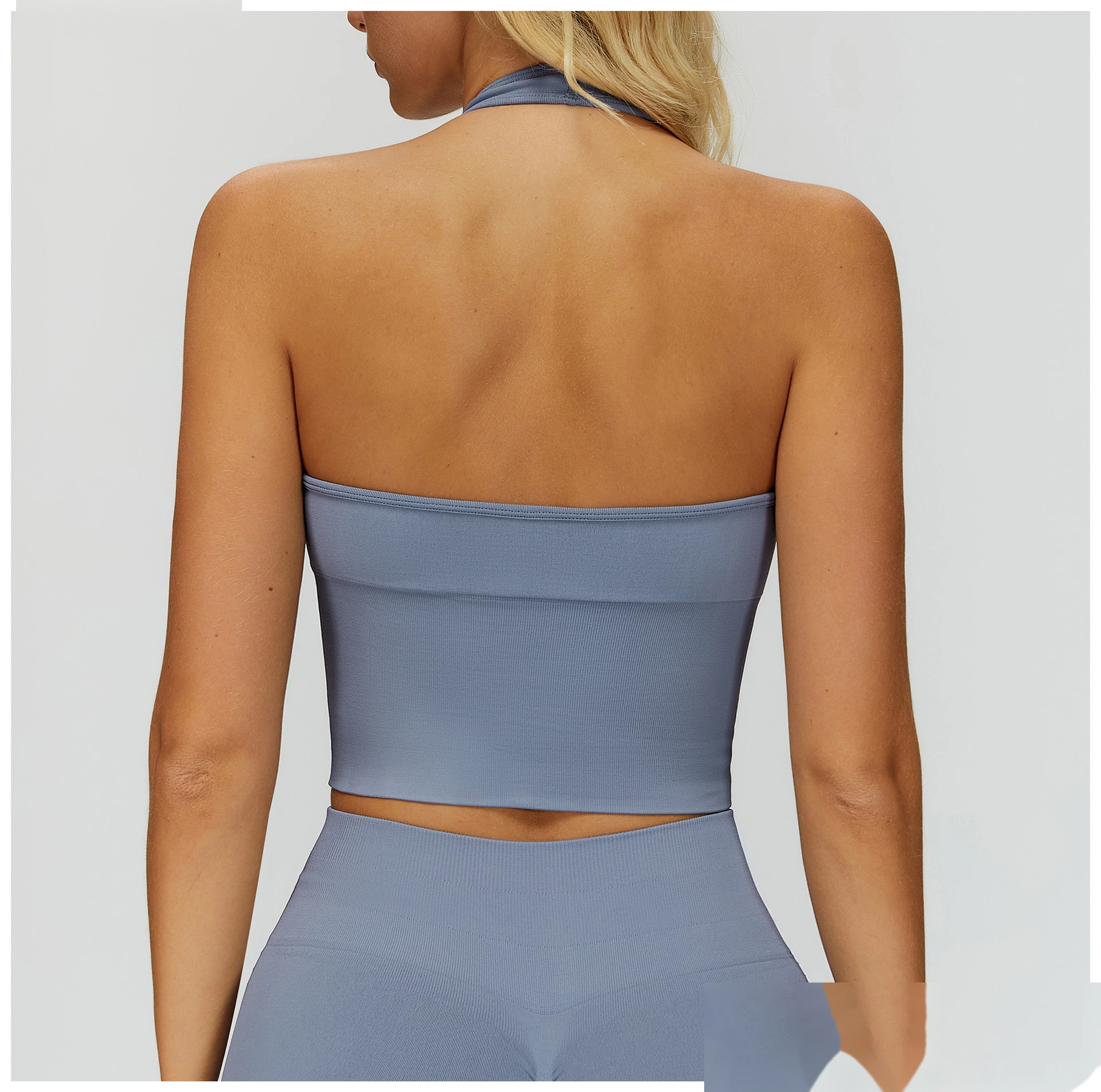 Custom EU-US Seamless Sports Bra | Breathable Halter Backless, Shockproof, for Yoga & Fitness detail