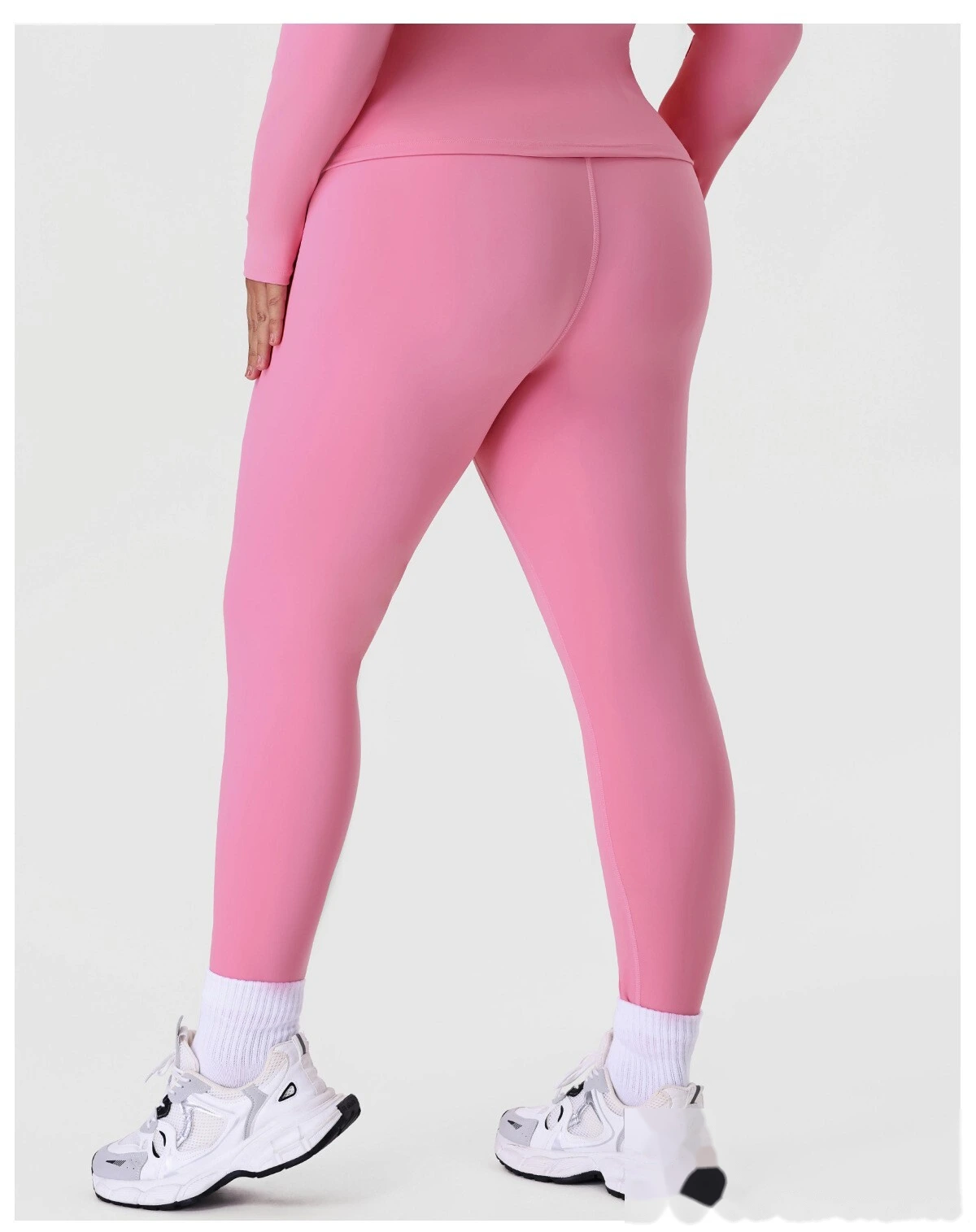 Women's Plus Size High-Waisted Yoga Leggings - Customizable Slimming Tummy Control Pants for Outdoor Fitness & Running detail