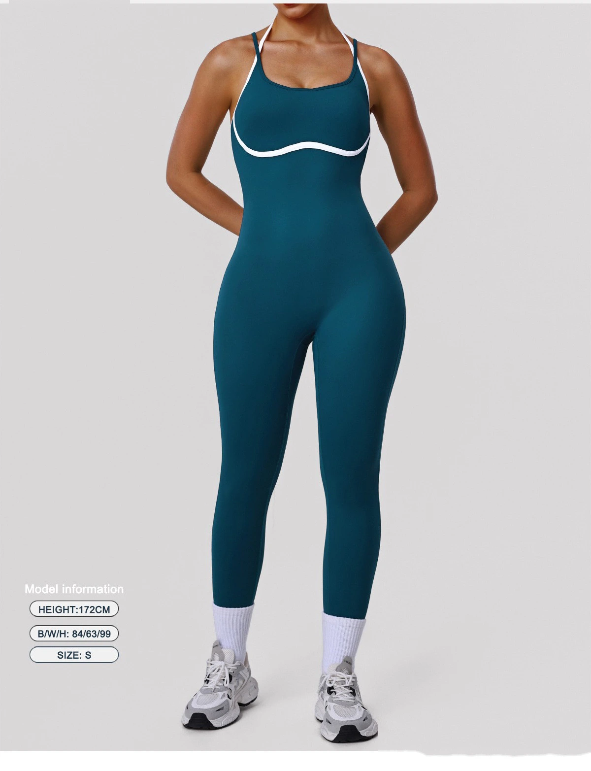 Bulk Custom Slim Fit Sports Bodysuit - Women's Thin-Strap Open Back Yoga Running Fitness Leotard detail
