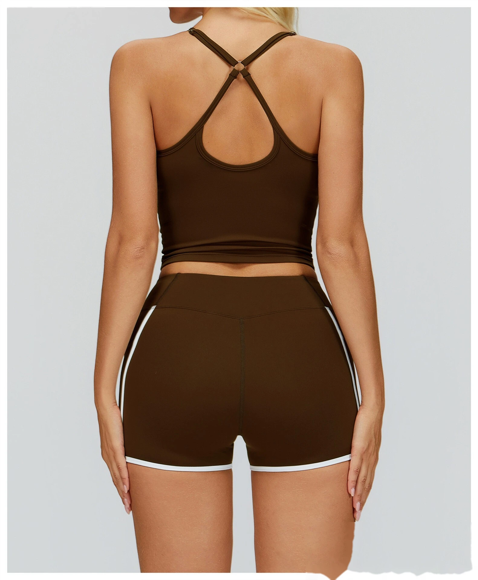 Custom Naked-Feel Yoga Tank Top - Women’s Cross Back Tight Sports Bra for Running Fitness detail