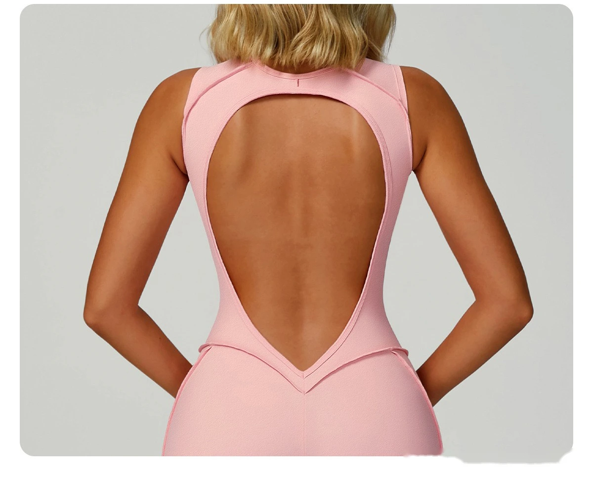 Customized one-piece yoga clothes with beautiful back fashion one-piece women's running fitness clothes detail