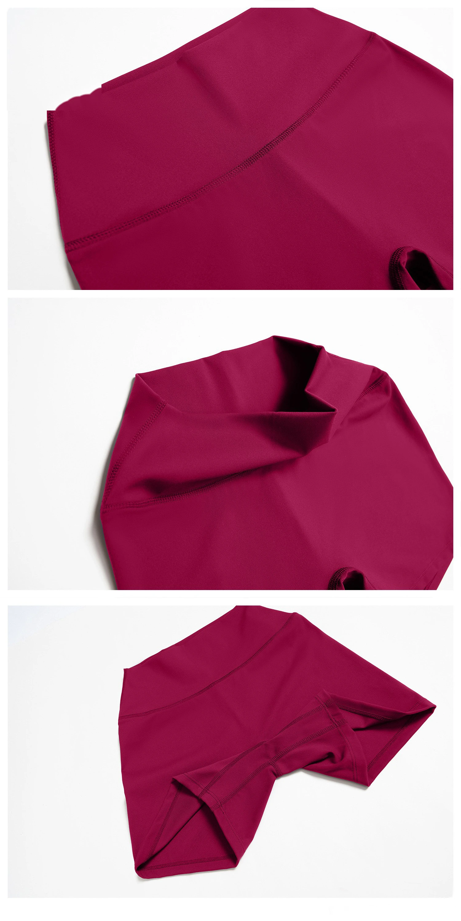 Women’s Custom Spring Summer High Stretch Slim Fit V-Neck Long Sleeve Yoga T-Shirt Fitness Workout Top detail