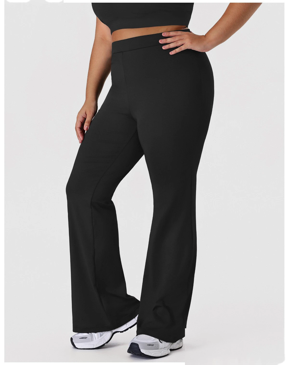 Bulk Custom Women's Plus-Size Flare Yoga Pants - High-Stretch, Slim-Fit, Daily/Fitness Wear | Direct Factory detail