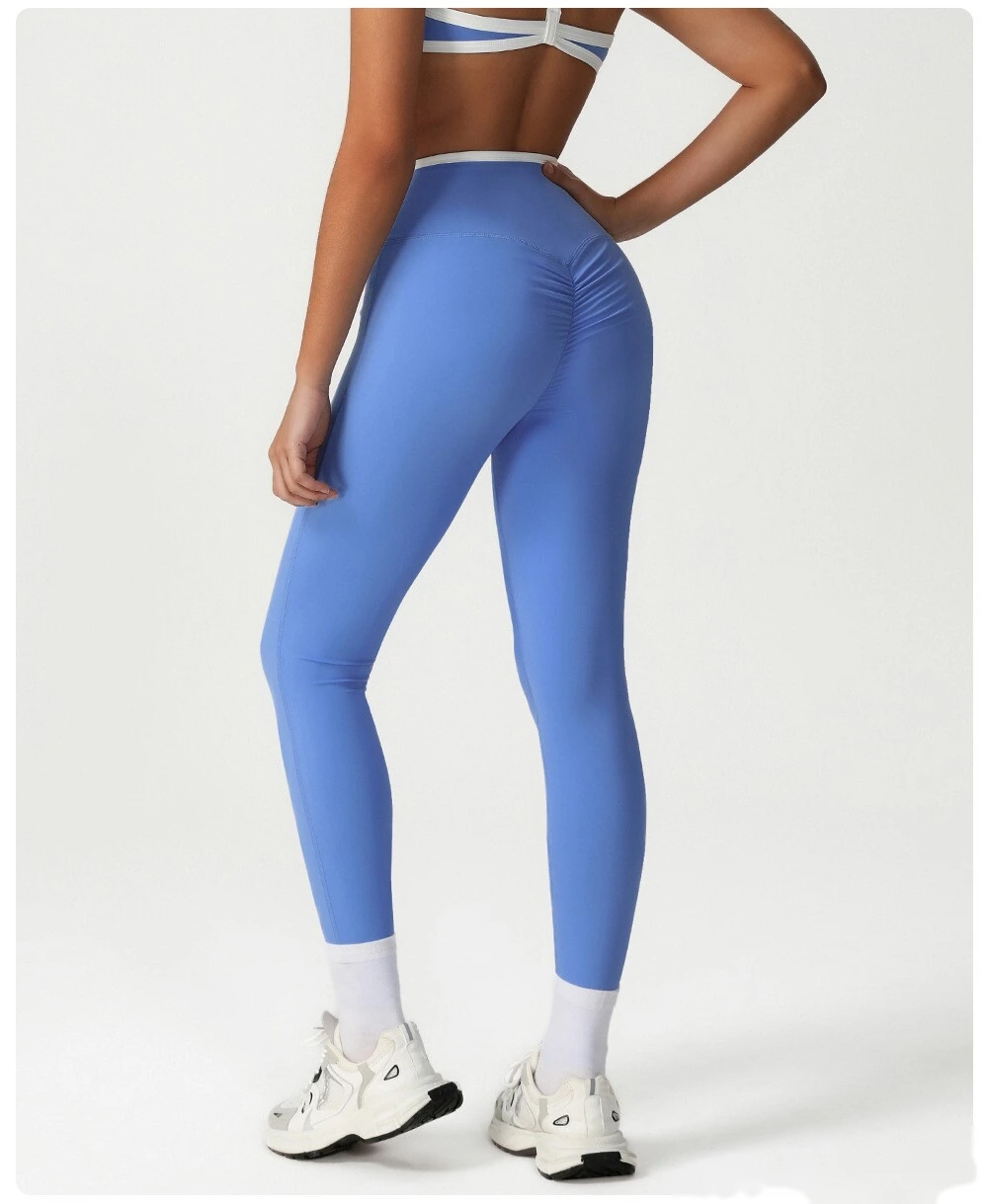 Custom-made comfortable tight-fitting yoga pants cross high waist sports pants training running fitness pants detail