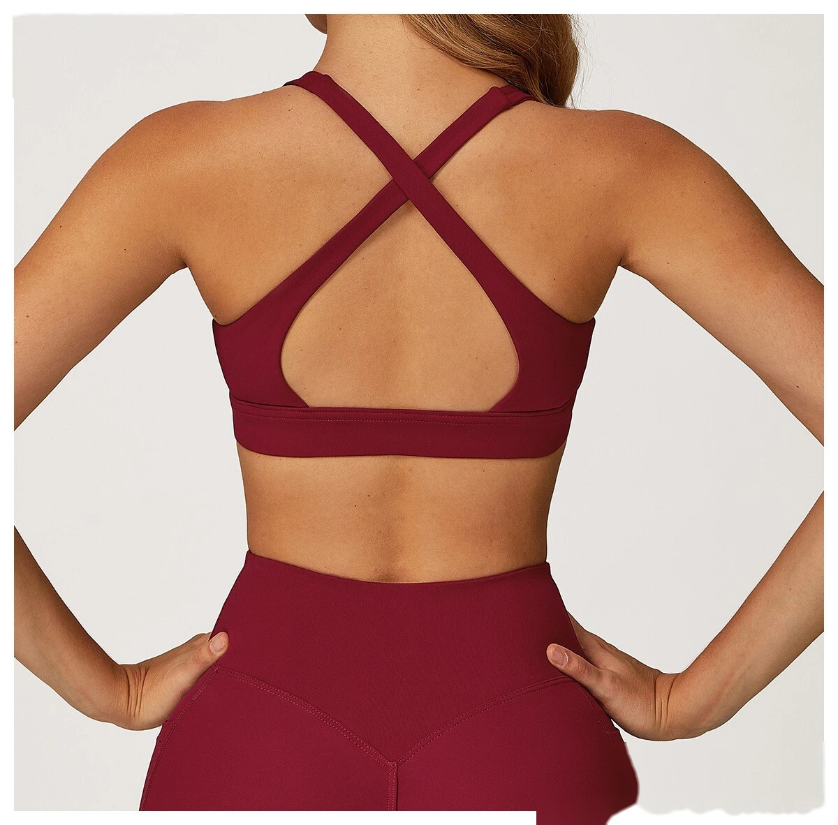 Custom-made yoga bra cross back high sense sports bra women running fitness sports bra detail