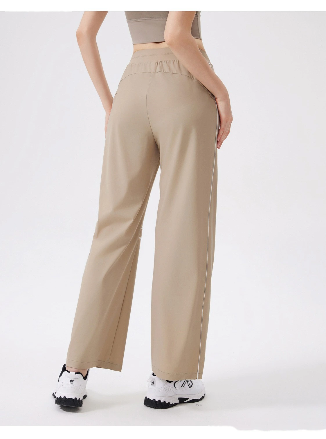 Quick-drying exercise cool pants women running loose yoga high waist fitness pants outdoor detail