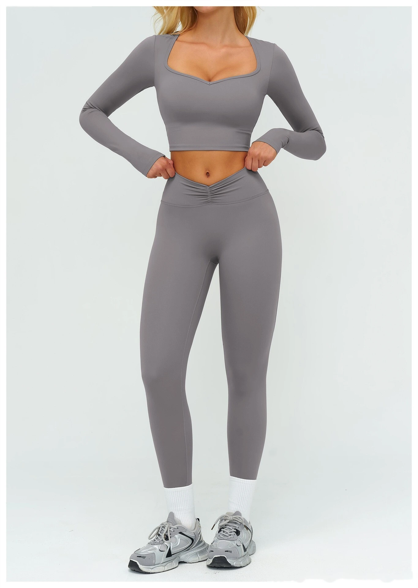 Women's Customizable High-Waisted Yoga Pants - High-Stretch Tight Slimming Long Leggings for Outdoor Running & Fitness detail