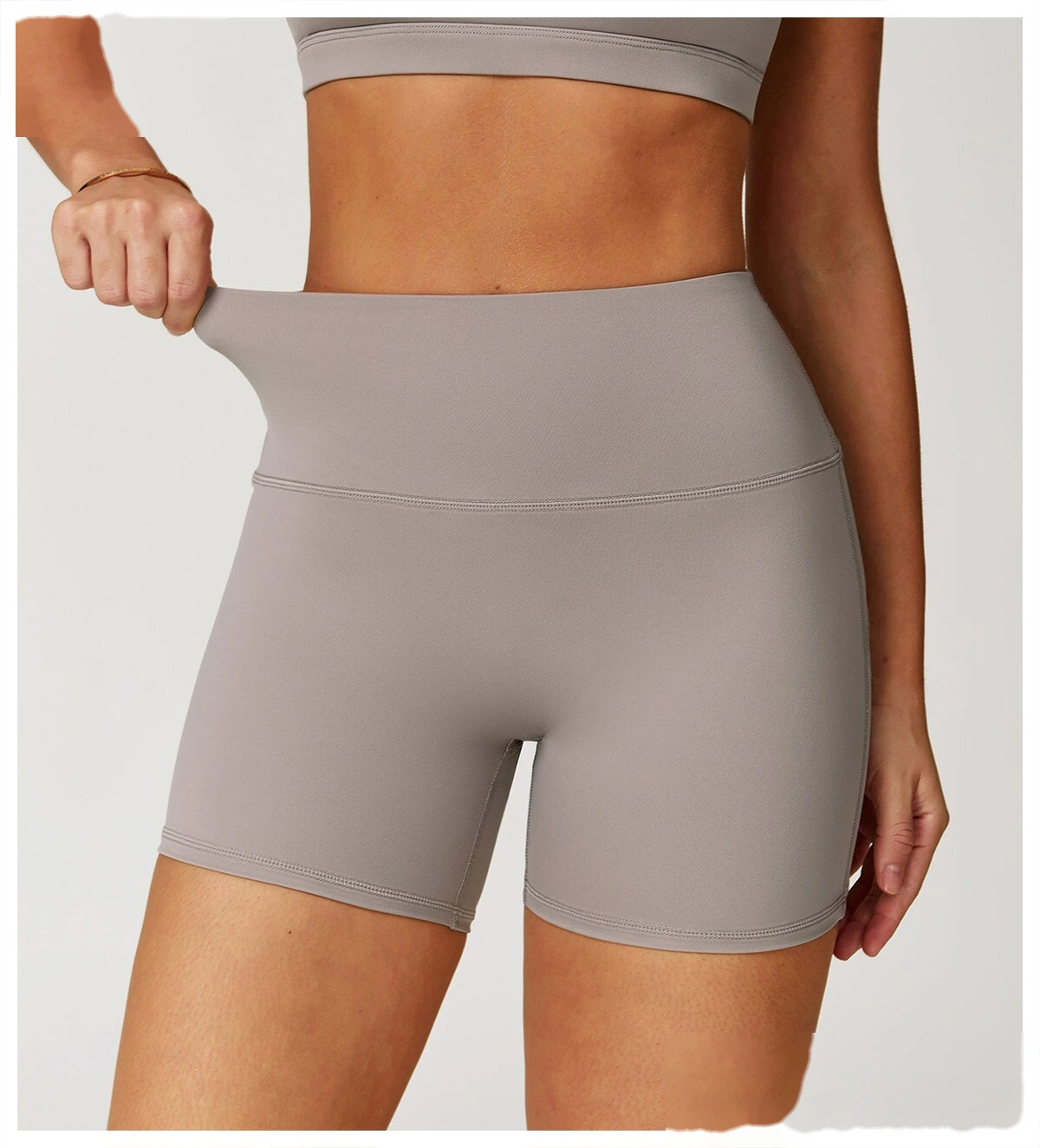 Customized yoga shorts women's high waist quick-drying tight-fitting slim shorts running fitness pants detail