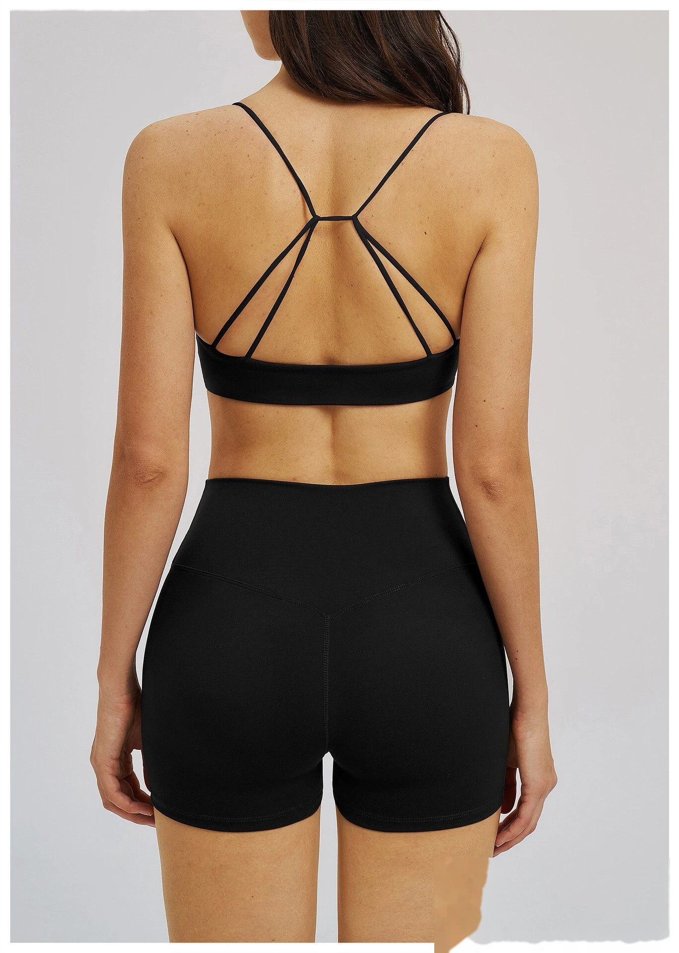 Custom Cross Waist Yoga Shorts - Women's Fleece Lined Tight High-Waisted Gym Running Outdoor Sports Shorts detail