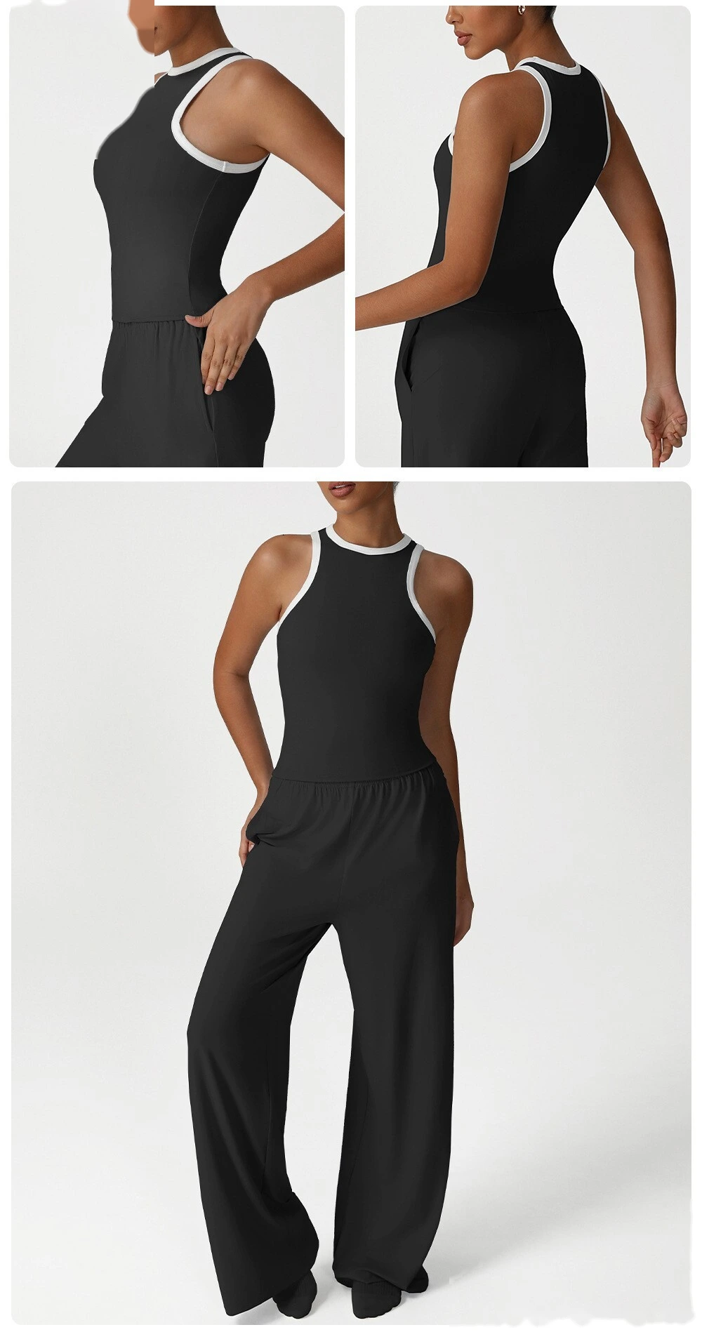 Customized high elastic slim vest running underwear new fashion contrast top fitness sports vest detail