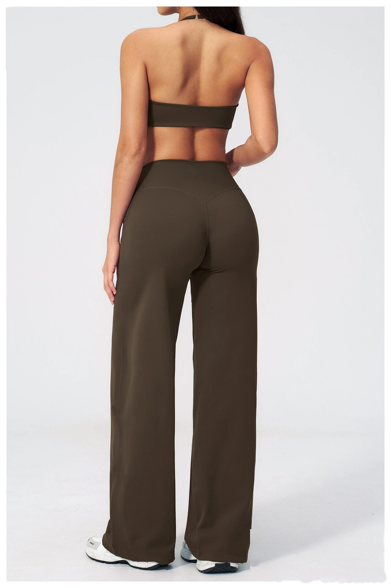 Slim Beauty Back Sports Bra Yoga Set, Casual Wide Leg Quick Dry Yoga Pants Fitness Suit for Women detail