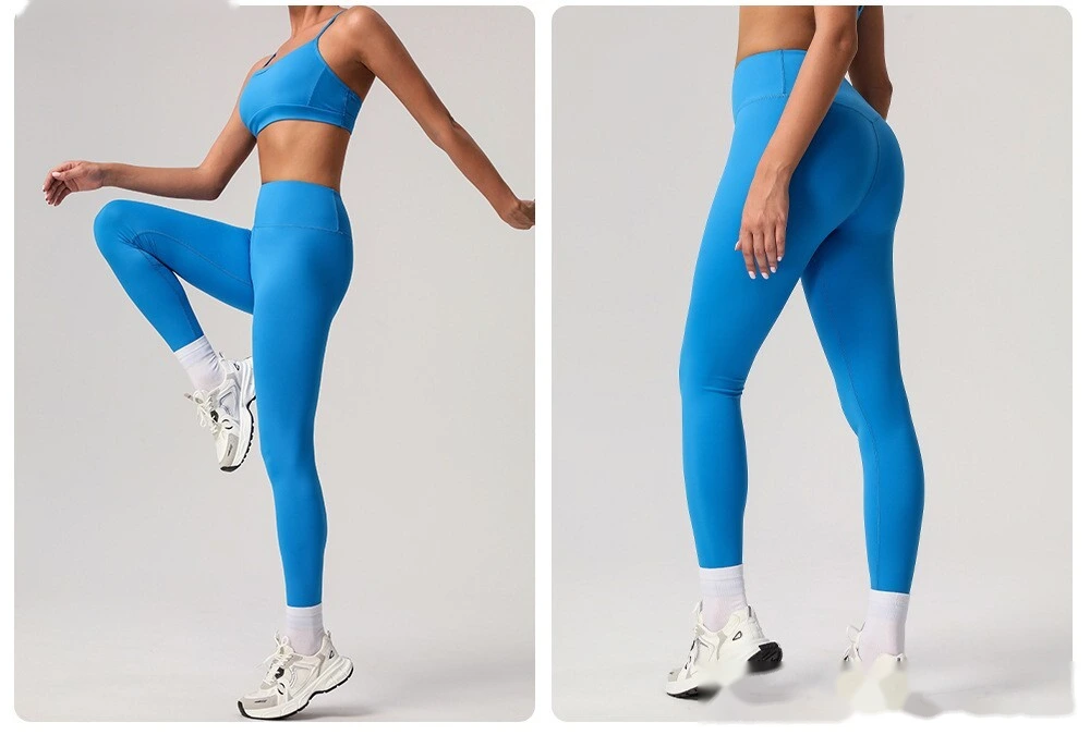 Quick-drying yoga pants, high waist and hips, tight-fitting exercise pants, running fitness pants detail
