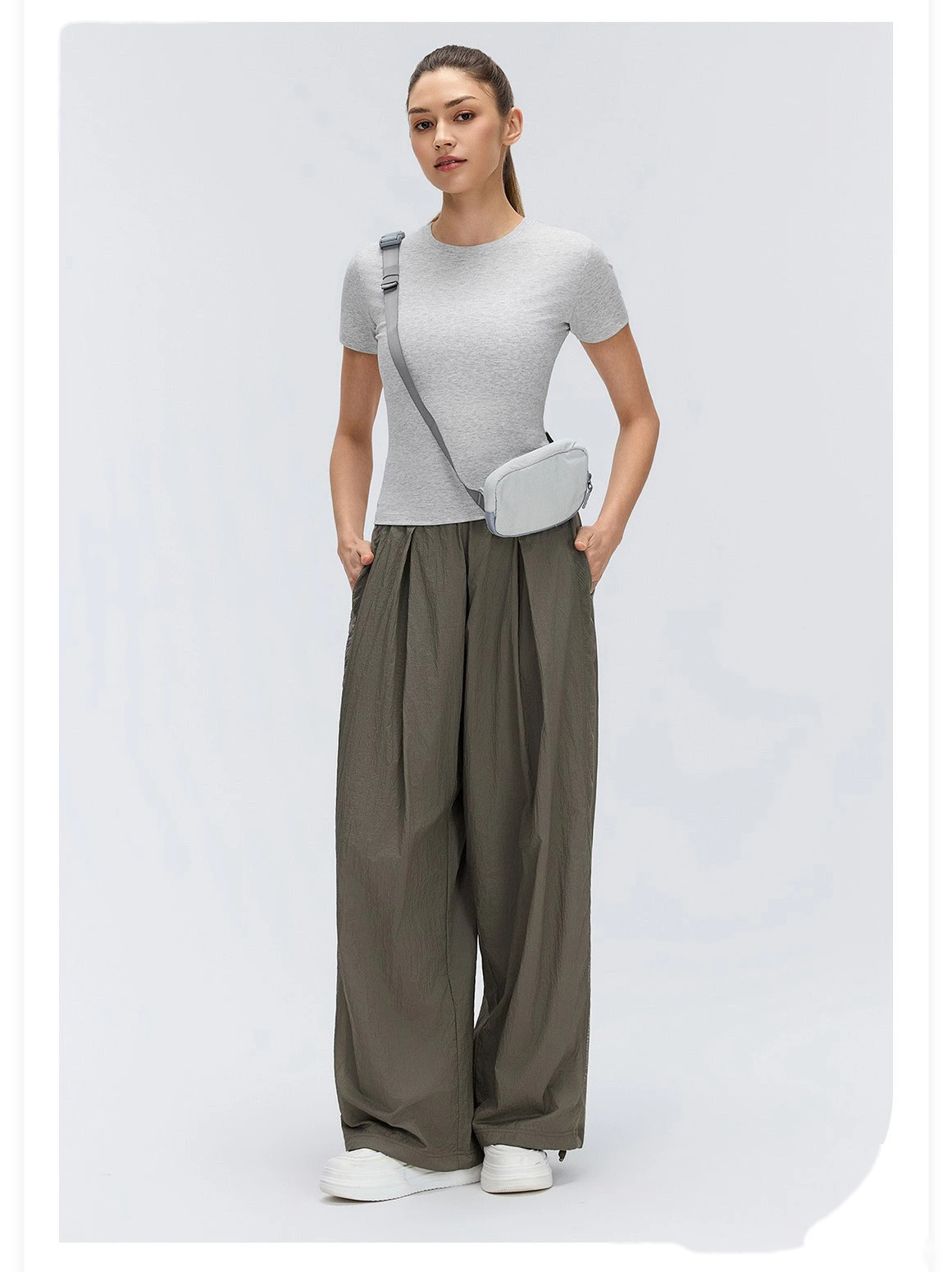 Women’s Custom Straight Leg Sports Pants Spring Summer Thin Outdoor Running Fitness Casual Pants detail