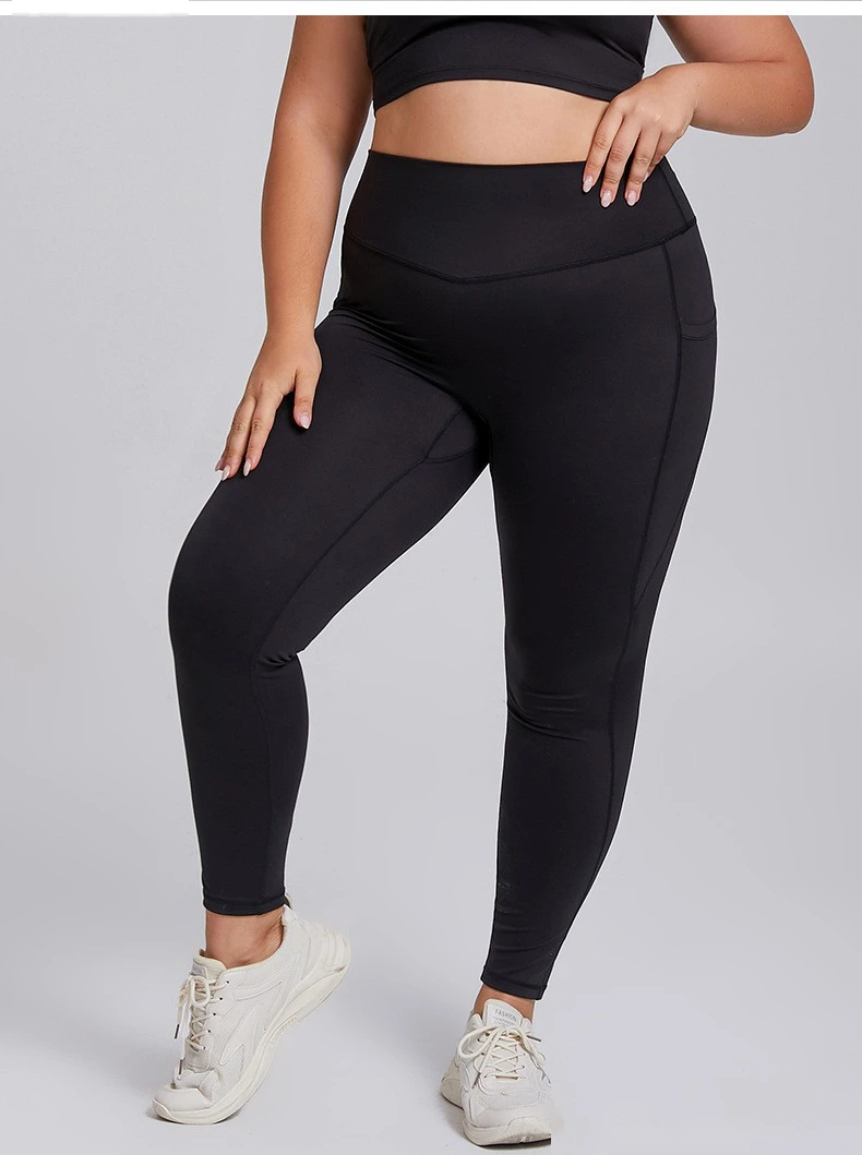 Customized plus-size fitness suit female high waist nude tight sports suit high elastic yoga suit two-piece suit detail