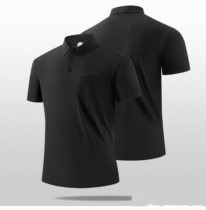POLO shirt golf quick-drying clothes stand collar zipper fashion running casual men's design top detail