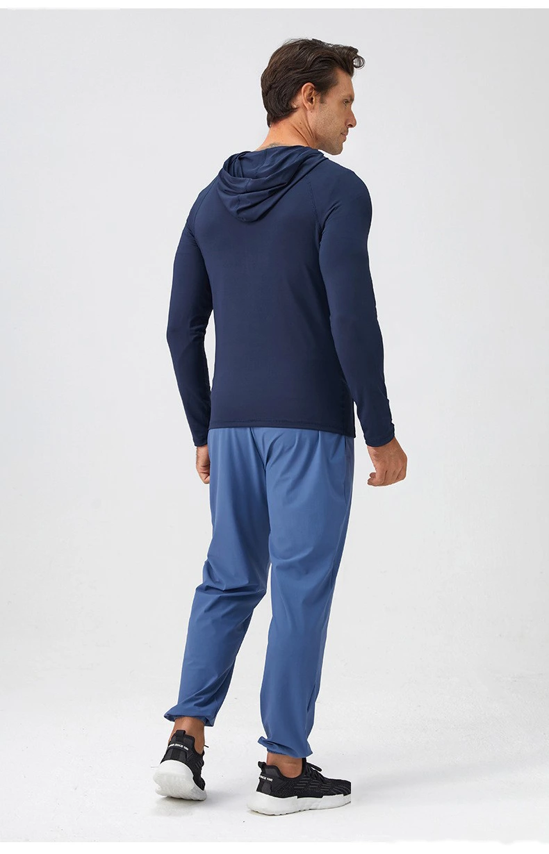 Customized fitness clothes long sleeve quick-drying running men's coat for autumn and winter sports detail