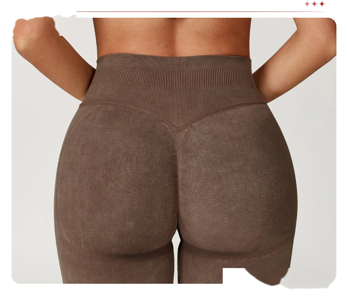 Seamless sand washing yoga shorts high waist hip shorts tight running fitness yoga pants female - allni detail