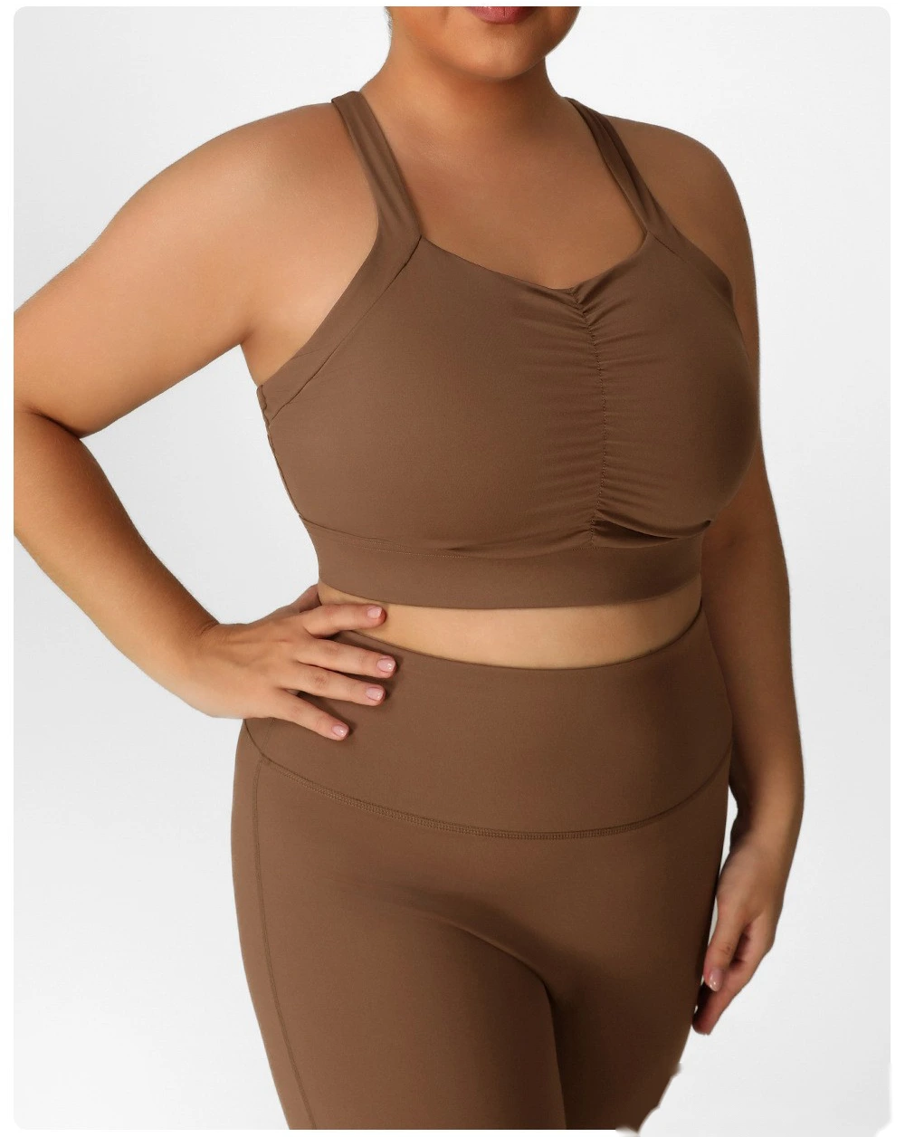 Customized Europe and America plus size sports bra running training fitness with chest pad yoga vest beautiful back bra. detail