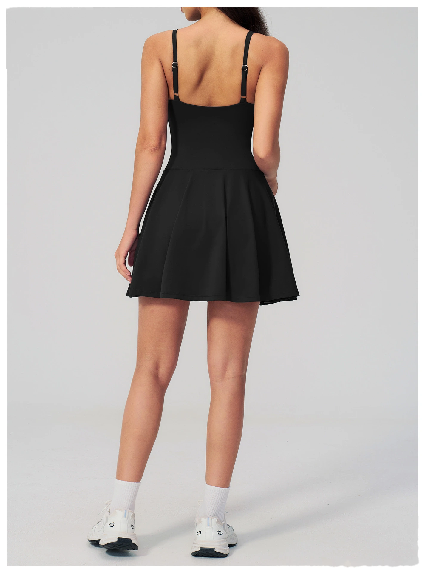 Women's Custom Yoga Sport Dress with Side Pockets, Anti-Exposure Quick Dry Breathable Running Fitness Tennis Skirt detail