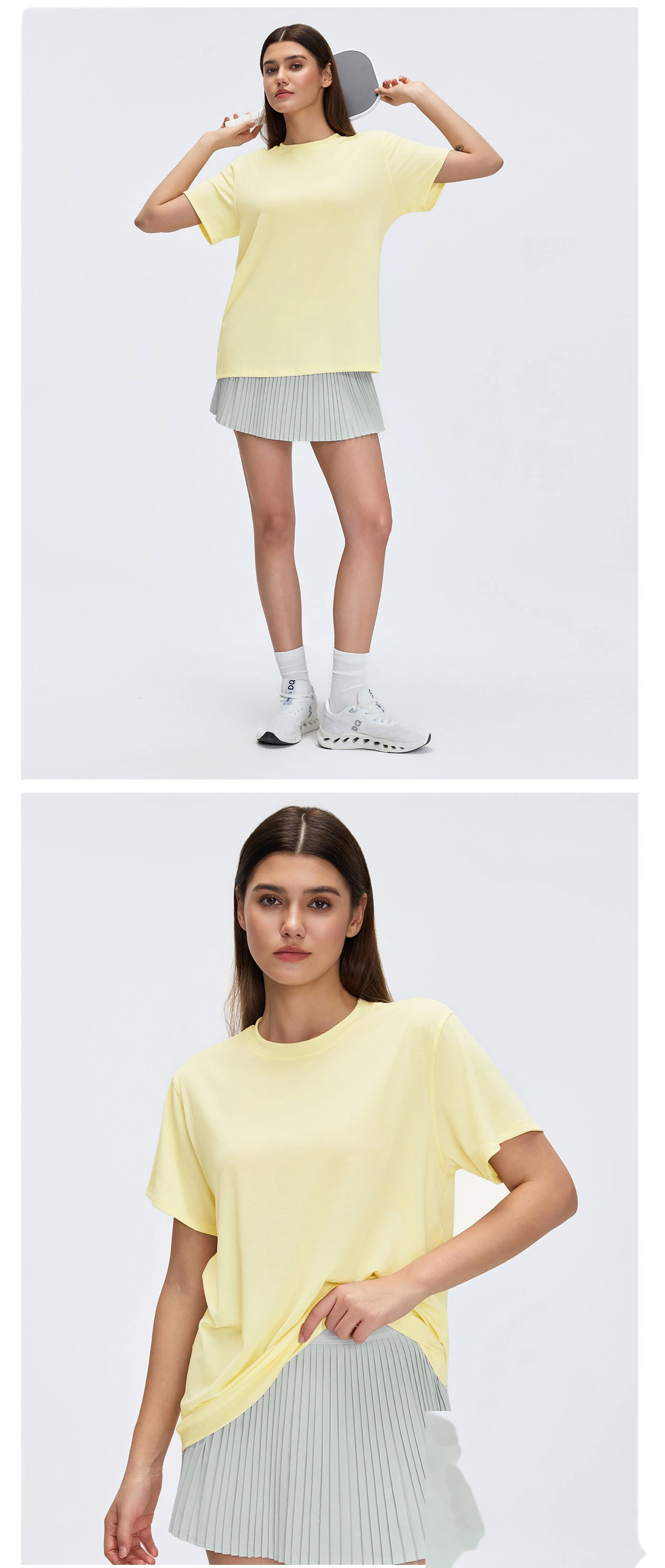 Custom Loose Short‑Sleeve Yoga & Fitness T‑Shirt for Women, Factory Direct Sales, Support Custom OEM/ODM detail