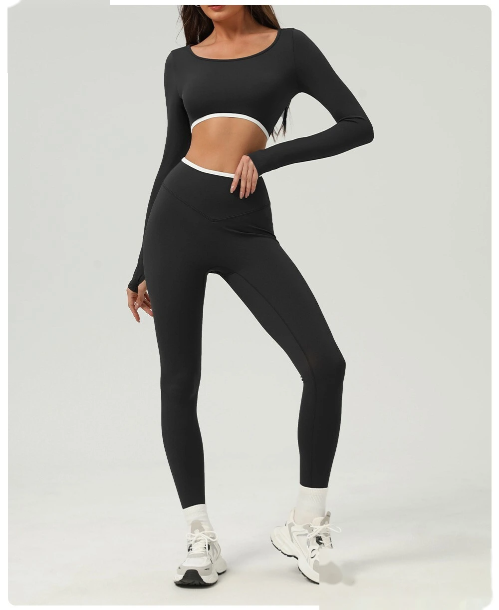 Customized hip-lifting, high-waist yoga pants, abdomen-lifting, tight-fitting running and fitness pants detail