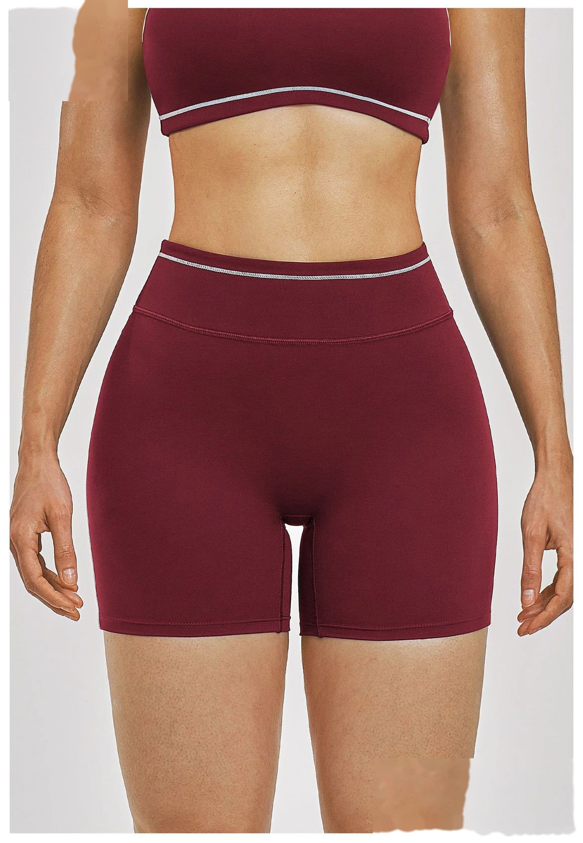 Women’s High Waist Color Block Casual Shorts Yoga Running Fitness Sports Shorts Custom detail