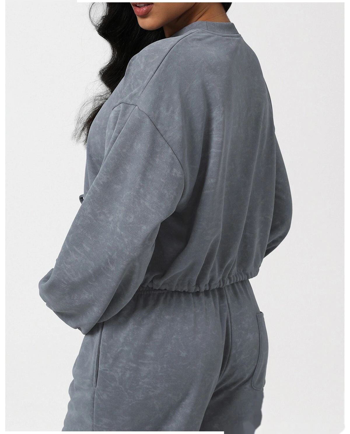 Customizable EU-US Tie-Dye Athletic Hoodie | Women's Winter Loose Crew Neck, Casual Yoga Top detail