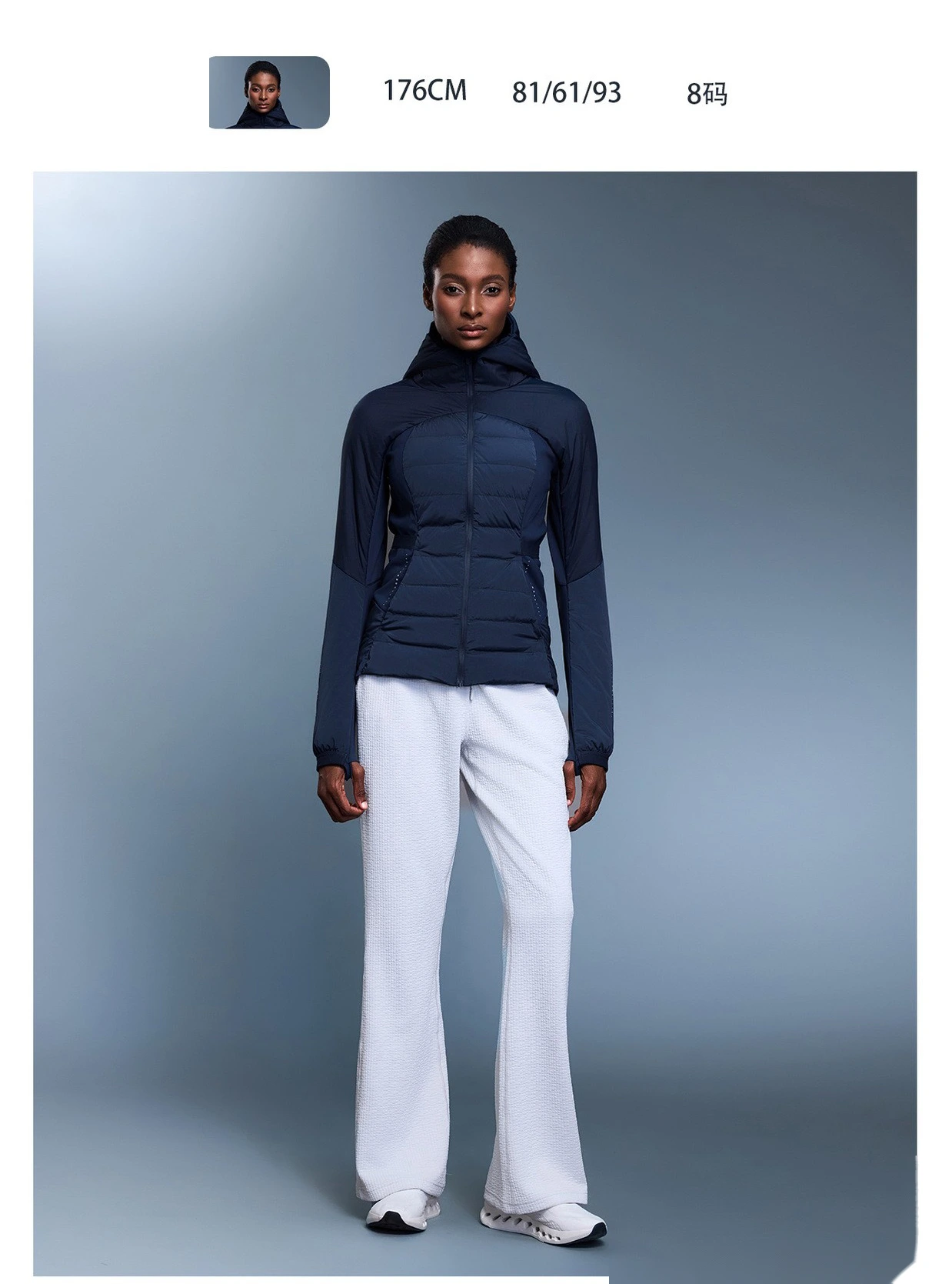 Custom Women's Lightweight White Duck Down Sports Jacket - Slim-Fit, Warm Running Puffer Coat detail