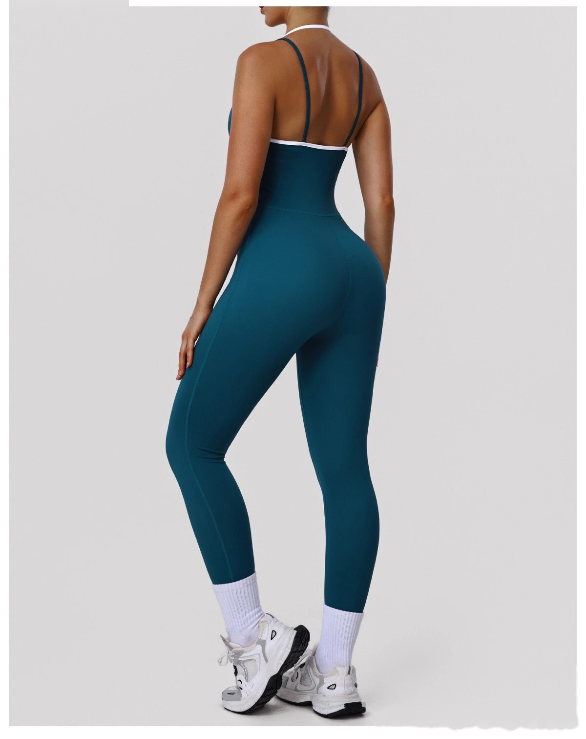 Bulk Custom Slim Fit Sports Bodysuit - Women's Thin-Strap Open Back Yoga Running Fitness Leotard detail
