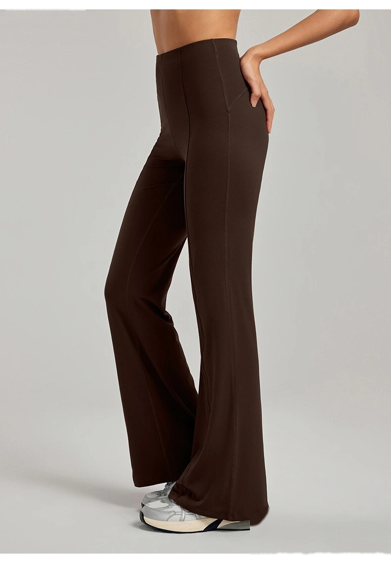 Slim hip micro-pull yoga pants sexy flared pants straight leg high elastic fitness pants detail