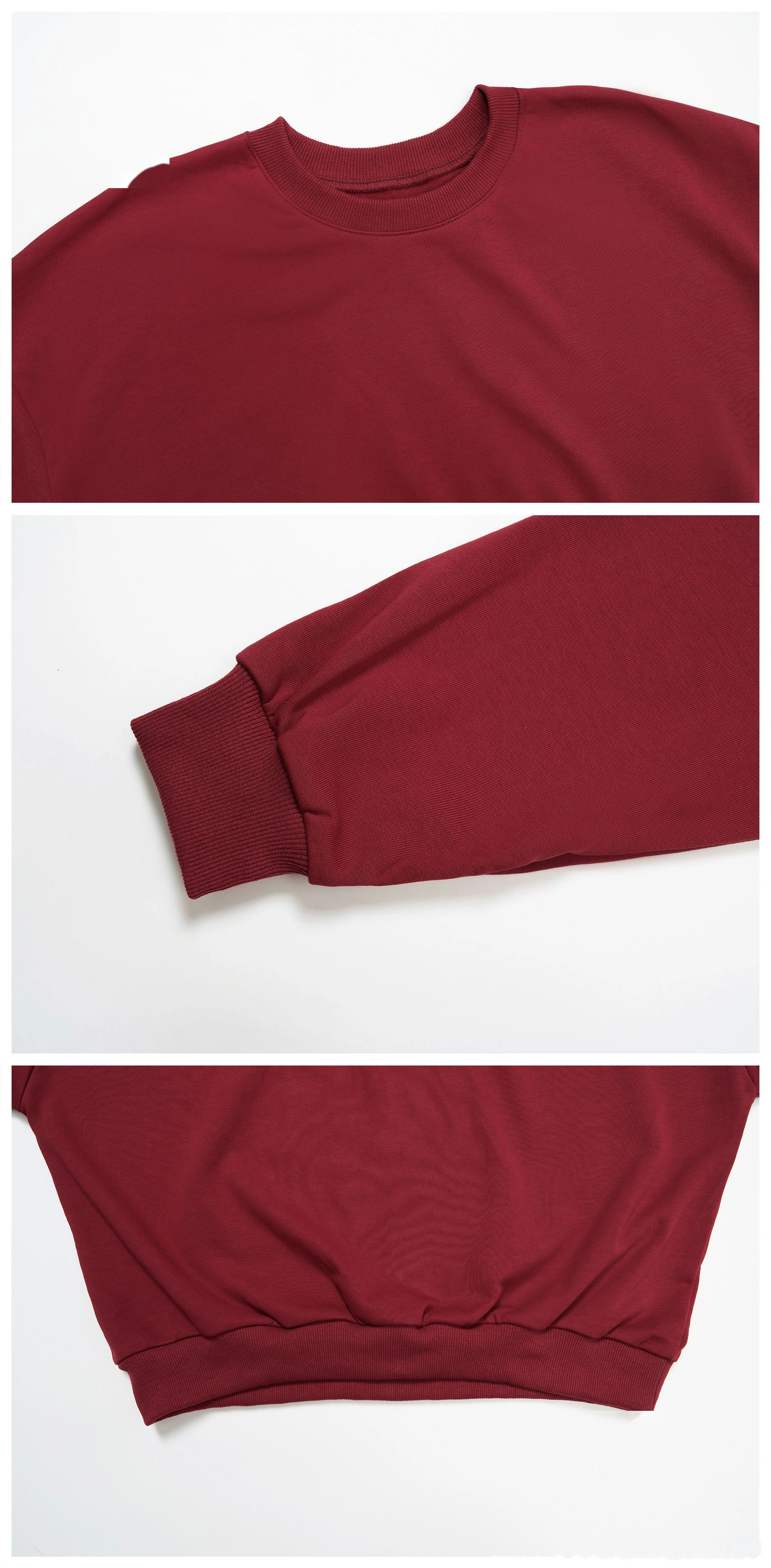 Bulk Custom Crew Neck Sweatshirts | Loose Fit Long Sleeve Casual Tops for Fall Winter Outdoor Running detail