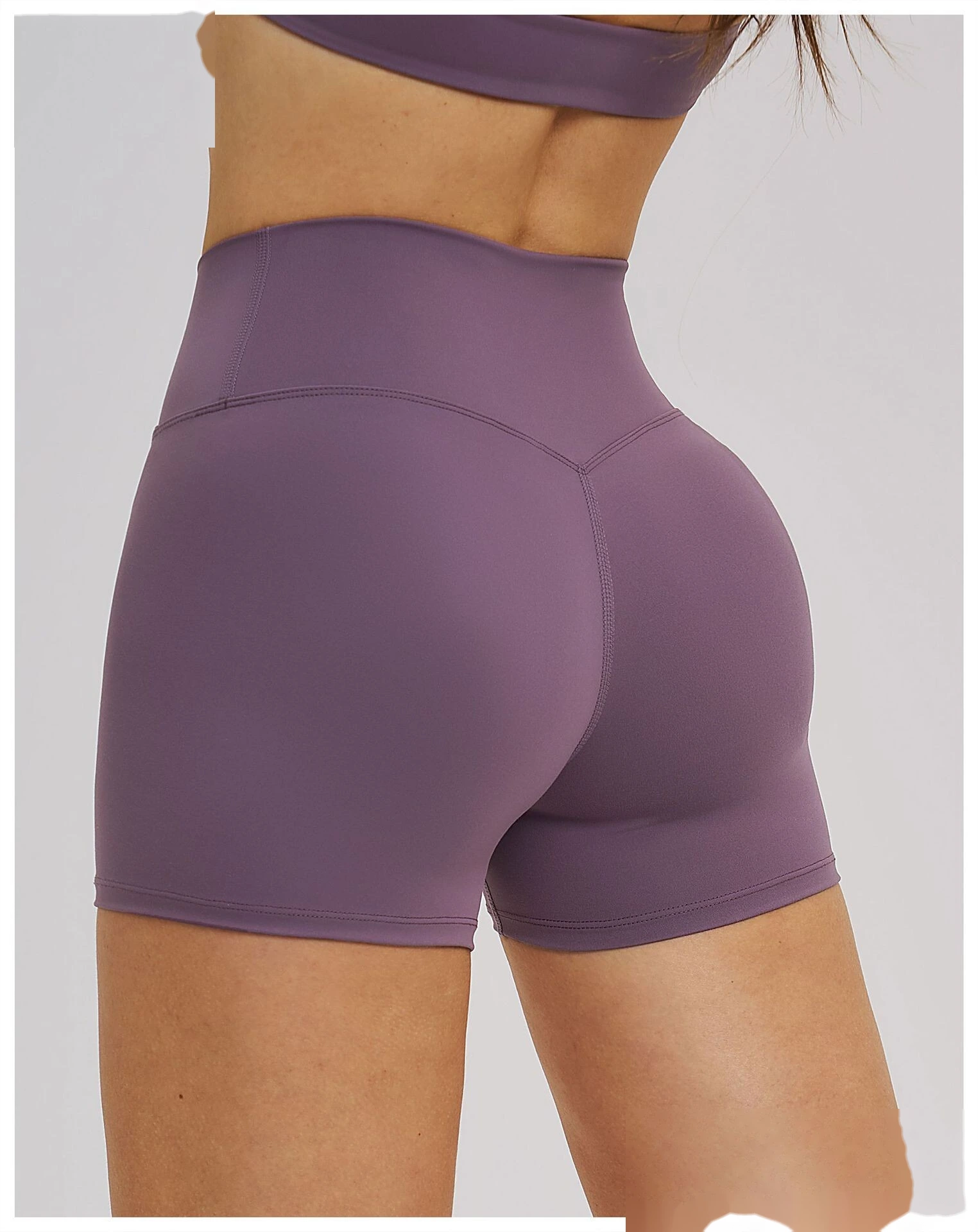 Custom Cross Waist Yoga Shorts - Women's Fleece Lined Tight High-Waisted Gym Running Outdoor Sports Shorts detail
