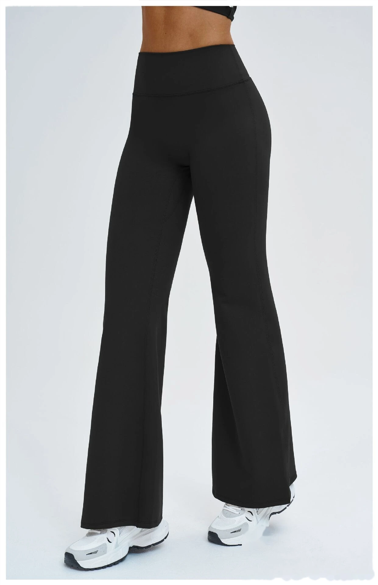 Custom High-Waisted Wide-Leg Yoga Pants - Women's Slimming Flare Outdoor Running Sports Trousers detail
