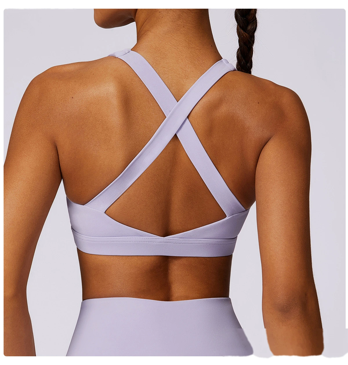 Custom tight yoga vest sports bra high-intensity Pilates running outdoor fitness clothes women - allni detail