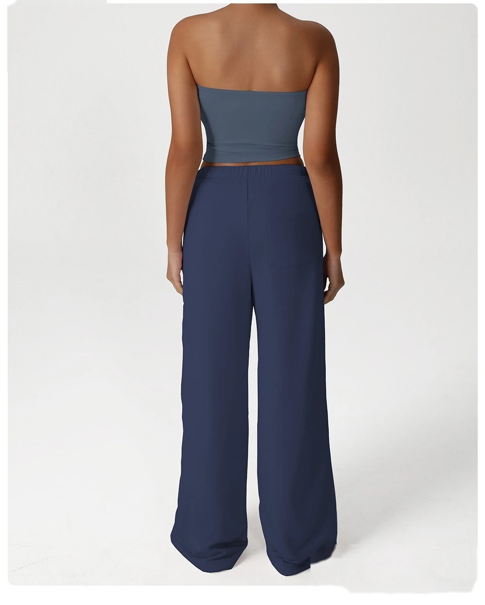 Custom leisure sweatpants loose pocket straight wide-leg pants dance training yoga pants running fitness pants detail
