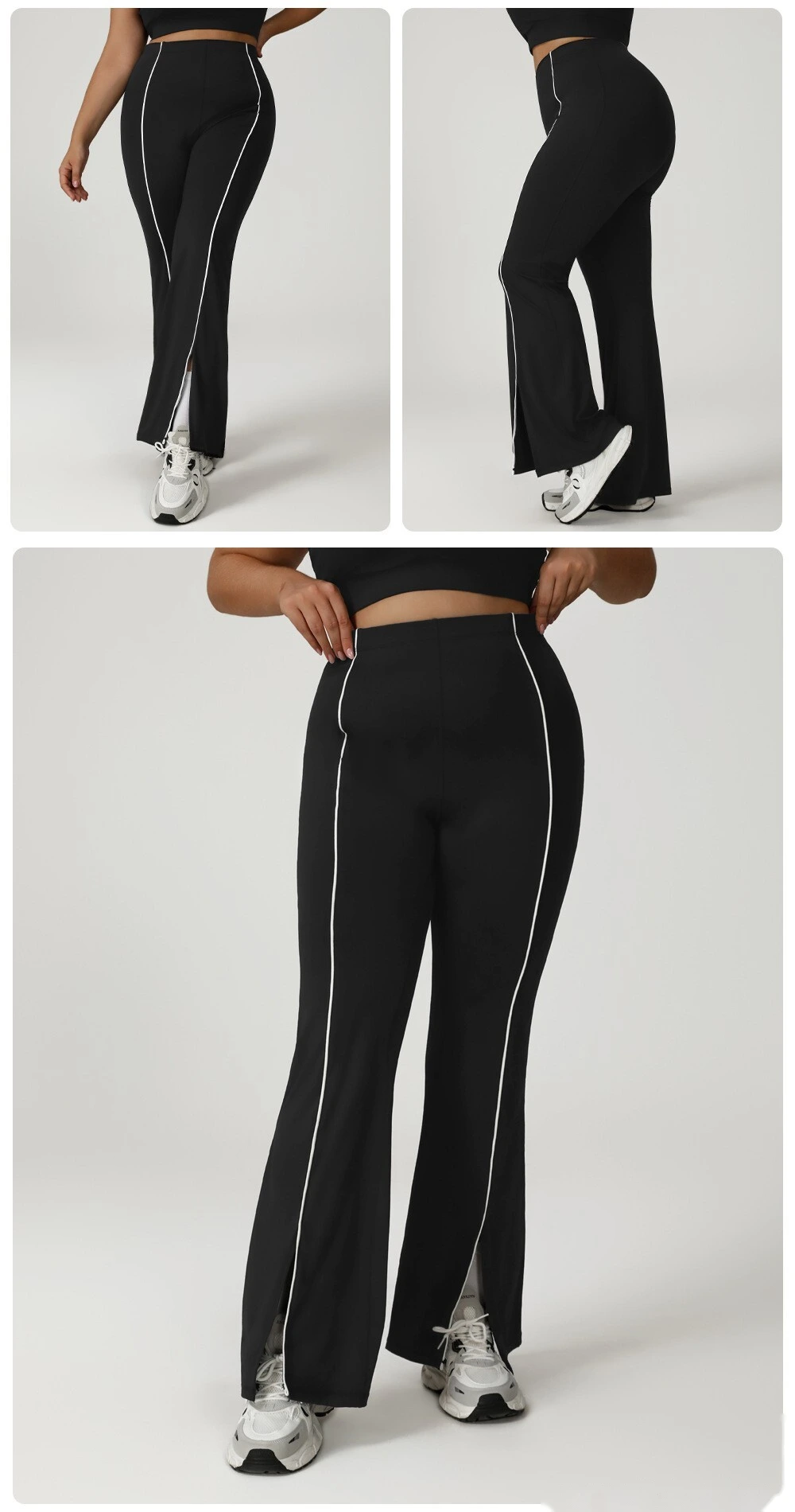 Customized high waist plus size leisure trumpet sports pants plus size sports yoga clothes detail